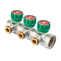 Колектор вентильний KR-1127-3/1"x3 - 3/4" Ways/євроконус-площина/з адаптером (KR4947)
